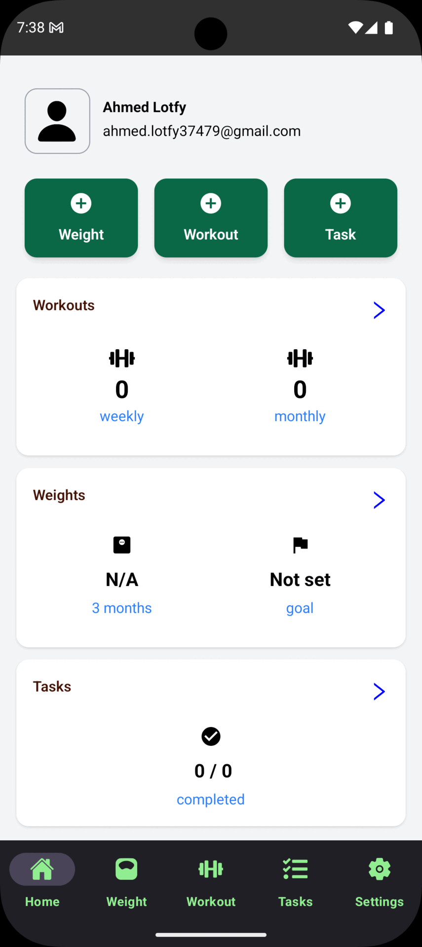 SelfTracker Fitness App Image